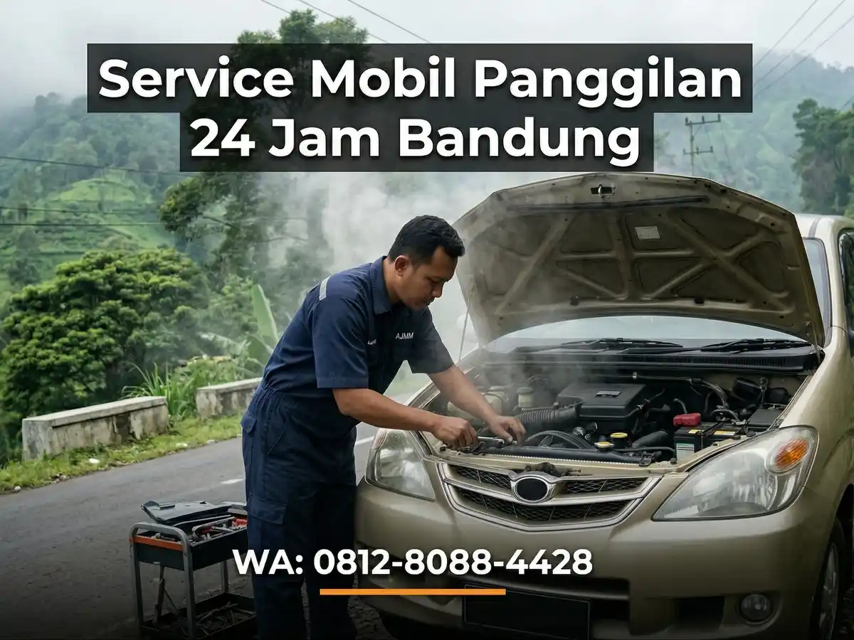 Mekanik AJMM memperbaiki sistem radiator mobil overheat di Bandung